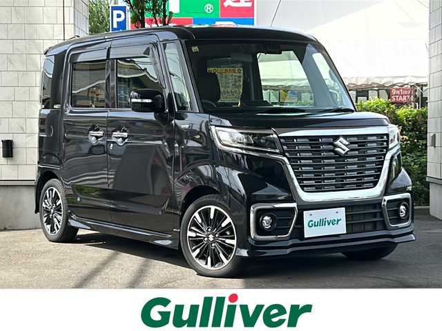 スズキ スペーシア カスタム HYBRID XS 東京都 2018(平30)年 1.4万km ブルーイッシュブラックパール3 ワンオーナー/社外メモリナビ/【フルセグ・DVD再生可・CD・Bluetooth】/バックカメラ/両側パワースライドドア/デュアルセンサーブレーキサポート/車線逸脱警報/横滑り防止機能/運転席シートヒーター/アイドリングストップ/プッシュスタート/スマートキー/スペアキーあり/純正フロアマット/ドアバイザー/新車保証書/取扱説明書