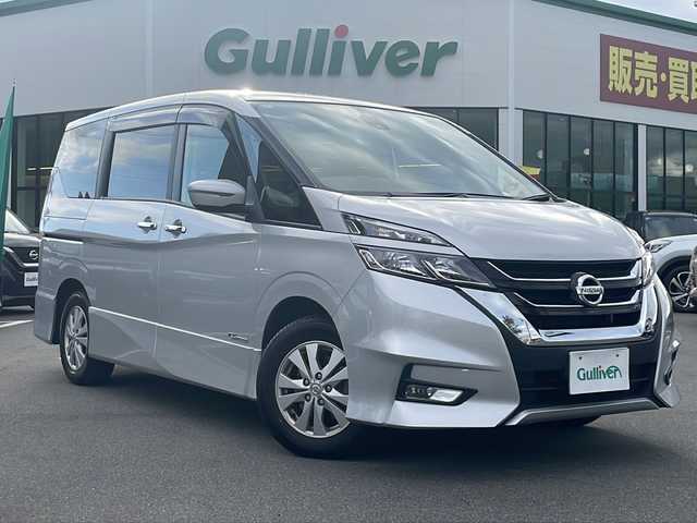 日産 セレナ ハイウェイスター 長野県 2018(平30)年 6.2万km ブリリアントシルバー 純正9インチSDナビ【MM518D-L】/(CD/DVD/BD/フルセグTV/BT)/バックカメラ/ビルトインETC/ドライブレコーダー/革巻きステアリング/ステアリングスイッチ/オートライト/フォグランプ/アイドリングストップ/サンシェード/スマートキー/Pスタート/電動格納ミラー/ドアバイザー/純正15インチAW/純正フロアマット