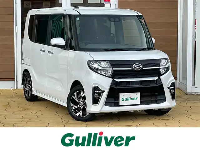 ダイハツ タント カスタム X セレクション 宮崎県 2020(令2)年 6.5万km シャイニングホワイトパール 両側パワースライドドア/純正メモリーナビ(Bluetooth/CD/DVD)/フルセグテレビ/バックカメラ/全周囲カメラ/アイドリングストップ/ドライブレコーダー/LEDヘッドライト/オートライト/純正フロアマット/シートヒーター/純正アルミホイール/横滑り防止装置/衝突軽減システム/カーテンエアバッグ/スマートキー/プッシュスタート/ステアリングスイッチ/ABS