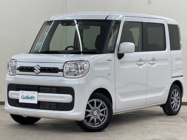 スズキ スペーシア HYBRID G 道央・札幌 2022(令4)年 2.6万km ピュアホワイトP /4WD//社外オーディオ//寒冷地仕様//衝突被害軽減システム//コーナーセンサー//スマートキー//アイドリングストップ//運転席シートヒーター//スチールホイール夏タイヤ積込あり//新車時保証書//取扱説明書