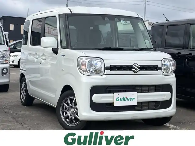 スズキ スペーシア HYBRID G 道南・函館 2022(令4)年 2.6万km ピュアホワイトP ・社外オーディオ/・寒冷地仕様/・衝突被害軽減システム/・コーナーセンサー/・スマートキー/・アイドリングストップ/・運転席シートヒーター/・スチールホイール夏タイヤ積込あり/・保証書/・取扱説明書