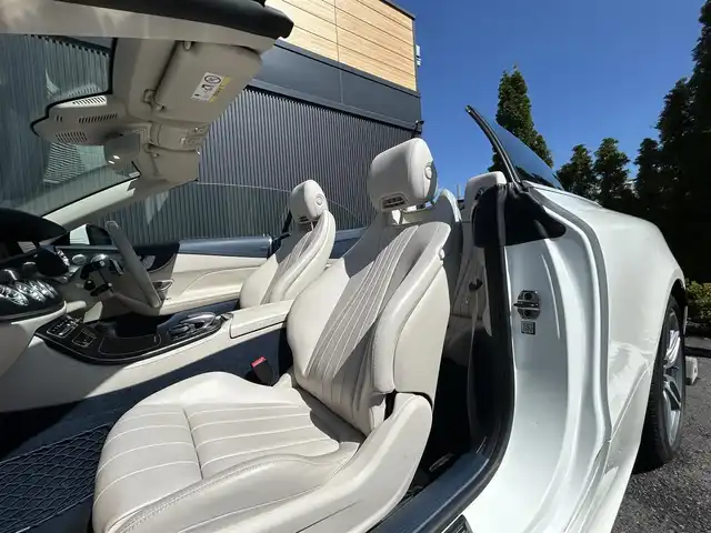 メルセデス・ベンツ Ｅ２００ カブリオレ スポーツ 福島県 2018(平30)年 4.7万km ダイヤモンドホワイト 純正HDDナビ/（FM/AM/BT/USB/フルセグ）/レザーパッケージ/マキアートベージュレザーシート/ナッパレザーシート/茶幌/Burmesterサラウンドサウンドシステム/360度カメラシステム/マルチビームLEDヘッドランプ/アダプティブハイビームアシストプラス/ヘッドアップディスプレイ/ETC2.0/アダプティブクルーズコントロール/電動オープン/AMGフロアマット/プッシュスタート/前席パワーシート/前席シートヒーター
