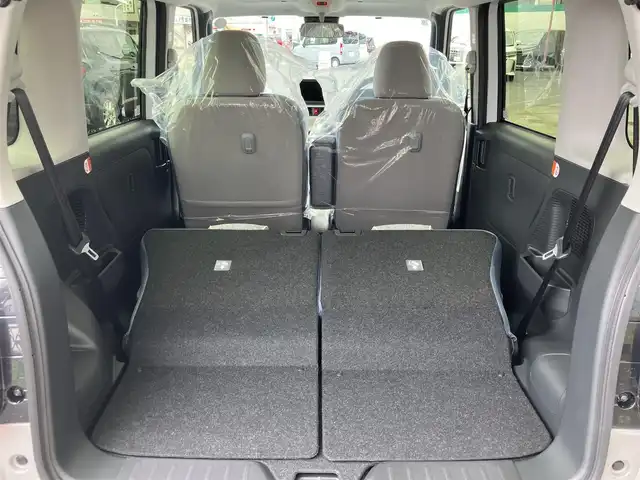 ダイハツ ムーヴ キャンバス ストライプス G 山口県 2025(令7)年 0.1千km シャイニングホワイトパール/スムーズグレーマイカメタリック 純正LEDヘッドライト/純正LEDフォグ/両側パワースライド/スマートキー/エンジンプッシュスタート/オートライト/フロントシートヒーター/スペアキー（1個）あり