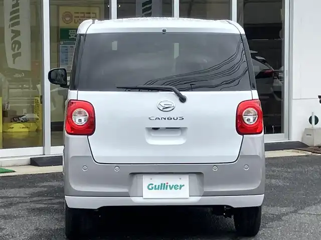 ダイハツ ムーヴ キャンバス ストライプス G 山口県 2025(令7)年 0.1千km シャイニングホワイトパール/スムーズグレーマイカメタリック 純正LEDヘッドライト/純正LEDフォグ/両側パワースライド/スマートキー/エンジンプッシュスタート/オートライト/フロントシートヒーター/スペアキー（1個）あり