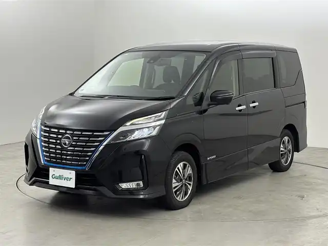 日産 セレナ e－パワー ハイウェイスター V 福岡県 2021(令3)年 5.9万km ダイヤモンドブラック 純正１０型ナビ／フルセグＴＶ　/全方位カメラ　/デジタルルームミラー　/ドラレコ　/ＥＴＣ　/プロパイロット　/コーナーセンサー　/両側電動スライドドア　/エマージェンシーブレーキ　/レーンキープ　/ブラインドスポットモニター　/Ｗエアコン　/純正１５インチアルミホイール　/LEDヘッドライト