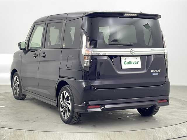 スズキ ソリオ バンディット HV MV 熊本県 2022(令4)年 2.8万km グリッターバイオレットパール 純正9インチナビ/フルセグTV/Bluetooth/CD/DVD/全方位モニター/ヘッドアップディスプレイ/両側パワースライドドア/前方・後方ドライブレコーダー/レーダークルーズコントロール/衝突被害軽減システム/車線逸脱警報/運転席・助手席シートヒーター/ステアリングリモコン/純正フロアマット/純正15インチアルミホイール