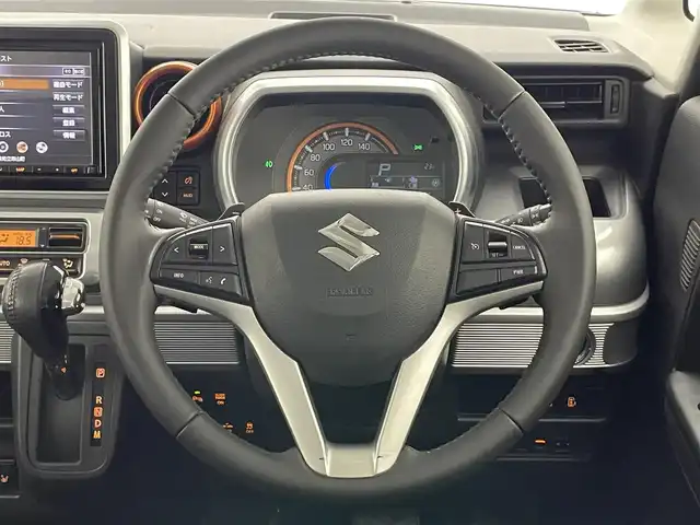スズキ スペーシア ギア HYBRID XZターボ 愛知県 2019(平31)年 6.8万km ブリスクブルーメタリック/ガンメタリック2トーンルーフ 純正８型ナビ　ＨＵＤ　全方位カメラ　禁煙車　両側パワスラ　シートヒーター　ＥＴＣ　前後ドラレコ　フルセグ　ＤＶＤ　セーフティサポート　衝突軽減　レーンキープ　ＬＥＤオートライト　クルコン　パドルシフト ルーフレール　Bluetooth　USB　プッシュスタート　スマートキー　