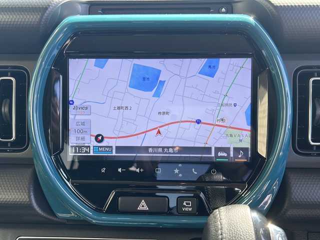 スズキ ハスラー HYBRID X ターボ 香川県 2020(令2)年 7.4万km デニムブルー ガンメタリック 2トーン 9インチHDディスプレイナビ/フルセグテレビ/CD/DVD再生機能/パノラミックビューモニター/シートヒーター/前後コーナーセンサー/片側シートバックテーブル/LEDヘッドライト/ETC