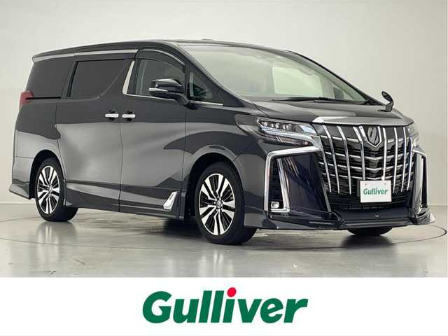 トヨタ アルファード S Cパッケージ 滋賀県 2022(令4)年 4.3万km スパークリングブラックパールクリスタルシャイン 禁煙車/ツインムーンルーフ/ＴＲＤフルエアロ/９型ディスプレイオーディオ/【CD/DVD/フルセグTV/Bluetooth】/デジタルインナーミラー/純正フリップダウンモニター/バックカメラ/ビルトインＥＴＣ/ＬＥＤシーケンシャルターンランプ/両側パワースライドドア/クリアランスソナー/トヨタセーフティセンス/・プリクラッシュセーフティ/・レーダークルーズコントロール/・レーントレーシングアシスト/・ロードサインアシスト/・オートマチックハイビーム/シートヒーター/シートベンチレーション/パワーシート/パワーバックドア