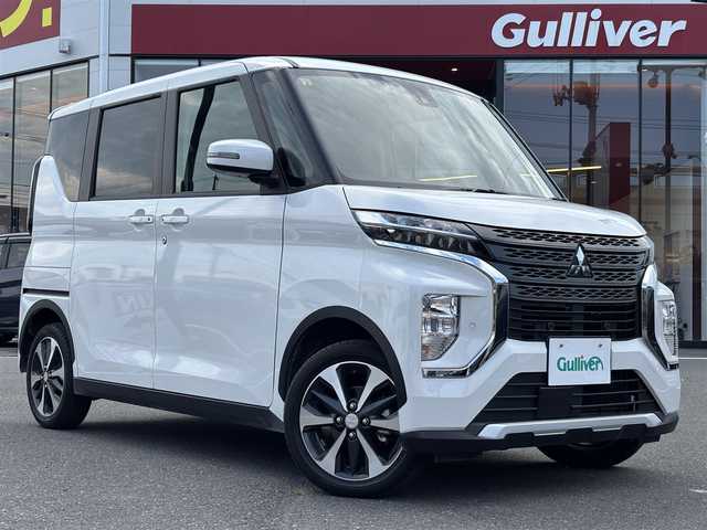 三菱 ｅＫクロススペース T プラスエディション 宮城県 2022(令4)年 0.6万km シルキーホワイト 禁煙車/4WD/シートヒーター/衝突被害軽減システム/レーンキープアシスト/オートライト/ダウンヒルアシストコントロール/コーナーセンサー/バックカメラ/アラウンドヴューモニター/LEDヘッドライト/ETC/両側パワースライドドア/ハンズフリースライドドア/純正15インチアルミホイール/純正フロアマット/スマートキー/スペアキー/後席サンシェード/ウインカーミラー