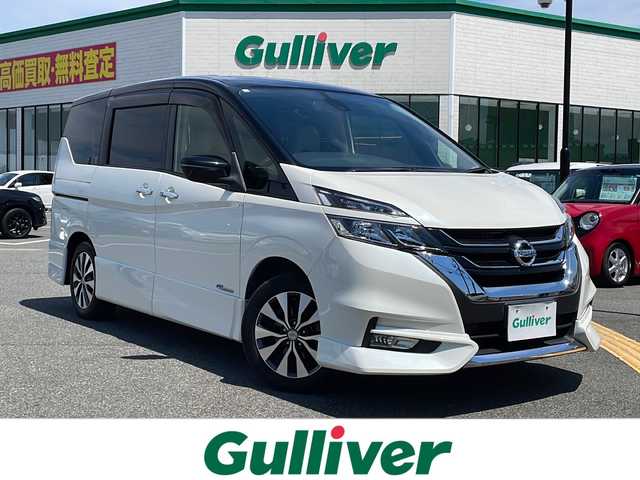 日産 セレナ ハイウェイスター 鳥取県 2016(平28)年 5.4万km ブリリアントホワイトパール 2トーン 純正9インチナビ/フルセグ/DVD/CD/BT/バックカメラ・ETC/純正フリップダウンモニター/エマージェンシーブレーキ/クルーズコントロール/両側パワースライドドア/LEDヘットライト/純正１６インチアルミホイール/プッシュエンジンスタート/アイドリングストップ/デュアルバックドア