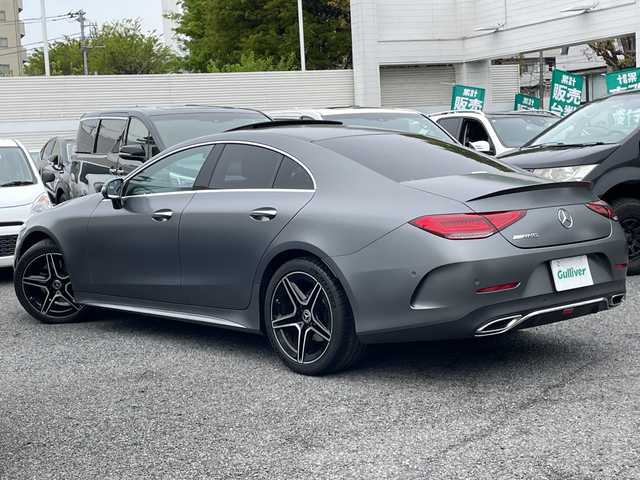 メルセデス・ベンツ Ｍ・ベンツ ＣＬＳ２２０ｄ スポーツ エクスクルーシブPKG 東京都 2022(令4)年 5.1万km グレー 車体色　２９７　セレナナイトグレーマグノ/新車時保証書　整備記録簿/アクティブブレーキアシスト/アクティブディスタンスアシストディストロニック/アクティブブラインドウスポット/アクティブレーンキーピングアシスト/アクティブパーキングアシスト/アイドリングストップ/純正ナビ/フルセグTV/BT/USB/AppleCarPlay/360度カメラ　ETC【2.0】/ブルメスター/ヘッドアップディスプレイ/ドライブレコーダー【前後】/サンルーフ/レザーシート/全席シートヒーター/Fベンチレーター/フロントメモリー付パワーシート/スマートキー×2/LEDヘッドライト/オートライト/パドルシフト付皮巻きハンドル/AMG19インチアルミ