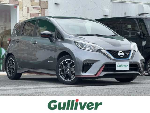 日産 ノート e－パワーニスモ S ブラックLTD 徳島県 2020(令2)年 1.6万km ブリリアントシルバー アルパインワイドナビ/（Bluetooth/フルセグ/CD/DVD/SD）/エマージェンシーブレーキ/アラウンドビューモニター/スマートルームミラー/前後コーナーセンサー/レーダークルーズコントロール/LEDヘッドライト/レーンアシスト/プッシュスタート/スマートキー/スペアキー