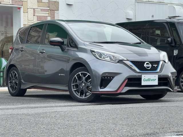 日産 ノート e－パワーニスモ S ブラックLTD 徳島県 2020(令2)年 1.6万km ブリリアントシルバー アルパインワイドナビ/（Bluetooth/フルセグ/CD/DVD/SD）/エマージェンシーブレーキ/アラウンドビューモニター/スマートルームミラー/前後コーナーセンサー/レーダークルーズコントロール/LEDヘッドライト/レーンアシスト/プッシュスタート/スマートキー/スペアキー