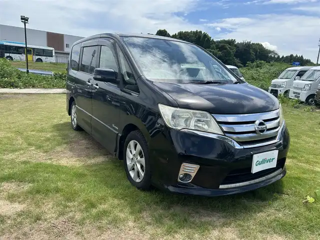 日産 セレナ ハイウェイスター S HV Vセレ 茨城県 2013(平25)年 15.1万km スーパーブラック プッシュスタート/アイドリングストップ/クルーズコントロール/純正ナビ/Bluetooth/DVD/フルセグ/両側パワースライドドア