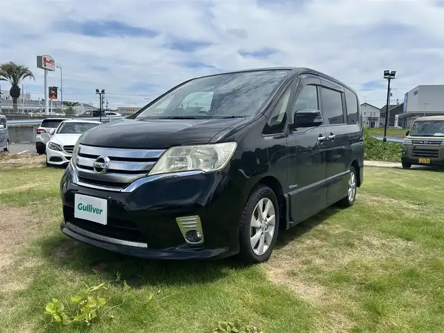 日産 セレナ ハイウェイスター S HV Vセレ 茨城県 2013(平25)年 15.1万km スーパーブラック プッシュスタート/アイドリングストップ/クルーズコントロール/純正ナビ/Bluetooth/DVD/フルセグ/両側パワースライドドア