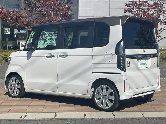 ホンダ Ｎ ＢＯＸ G･EX Hセンシング カッパーブラウンスタイル 福島県 2019(平31)年 2.7万km プラチナホワイトパール ホンダセンシング/レーダークルーズコントロール/両側パワースライドドア/社外8インチメモリナビ/バックカメラ/フルセグTV/LEDオートライト/純正16インチアルミホイール積込/リアコーナーセンサー/ドアバイザー/フロアマット/ステアリングリモコン/プッシュスタート/スマートキー