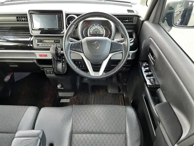 スズキ スペーシア カスタム HYBRID XS 鳥取県 2019(令1)年 4.9万km ムーンライトバイオレットPM ワンオーナー/社外ナビ/フルセグ/DVD/CD/BT/USB/ETC/ハーフレザーシート/運転席シートヒーター/レーダーブレーキサポート/レーンキープアシスト/LEDヘットライト/LEDフォグライト/純正15インチアルミホイール/プッシュエンジンスタート/アイドリングストップ/フロアマット/ドアバイザー/保証書・取扱説明書