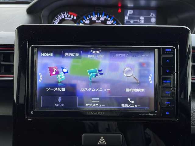 スズキ ワゴンＲ スティングレー HYBRID X 山口県 2019(令1)年 3.4万km ブルーイッシュブラックパール3 社外SDナビ/【KENWOOD：MDV-D708BTW】/・Bluetoothオーディオ/・ハンズフリー通話/・CD/DVD再生/・フルセグＴＶ/・AM/FMラジオ/・SDカード音楽録音/・SDカード再生/・USBデータ通信(ケーブル欠)/エネチャージ/エコクール/フルオートAC/バックカメラ/前後ドライブレコーダー/ETC/革巻チルトステアリング/ステアリングリモコン/アイドリングSTOP/リアコーナーセンサー/運転席シートヒーター/純正LEDヘッドライト/オートライト/フォグランプ/バニティミラー/衝突軽減ブレーキ/レーンキープアシスト/ヘッドアップディスプレイ/トラクションコントロール/電動格納ドアミラー/LEDミラーウィンカー/UVカットプライバシーガラス/リアシート分割スライド/後席ダイブダウンシート/後席ISOFIXシート/後席アンブレラホルダー/助手席シートアンダートレイ/純正14インチAW/スマートキー/プッシュスタート/イモビライザー/取扱説明書/メンテナンスノート/スペアキー