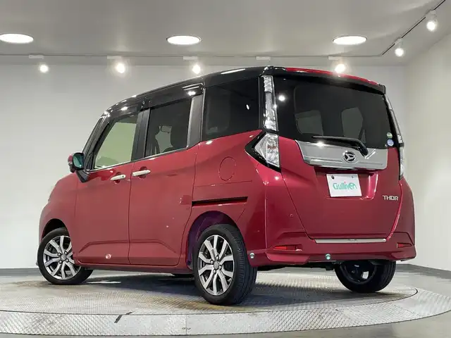ダイハツ トール カスタムG ターボ SAⅡ 愛知県 2018(平30)年 6.1万km ブラックマイカメタリック/マゼンタベリーマイカメタリック ＡＬＰＩＮＥ９インチナビ（X9VDS)/(Bluetooth/フルセグTV/SD/FM/AM/CD・DVD再生）/スマートアシスト　/　　-衝突回避支援ブレーキ　/　　-車線逸脱警報/　　-オートハイビーム/　　-コーナーセンサー/両側パワースライドドア　/ビルトインＥＴＣ　/ＬＥＤヘッドライト　/LEDフォグランプ/バックカメラ　/ドライブレコーダー　/クルーズコントロール　/先行車発進お知らせ/アイドリングストップ/プッシュスタート/　　-スマートキー/純正フロアマット/後席サンバイザー