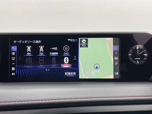 レクサス ＵＸ 250h Fスポーツ 岡山県 2019(令1)年 4.9万km グラファイトブラックガラスフレーク ムーンルーフ/三眼LEDヘッドライト/ブラインドスポットモニター/純正10.3インチメモリナビ/（CD/DVD/BT/USB/AUX/フルセグTV）/パワーバックドア/社外ドライブレコーダー/衝突軽減ブレーキ/アダプティブヘッドライト/前後コーナーセンサー/レーンキープアシスト/オートハイビーム/ヘッドアップディスプレイ/赤色レザーシート/D/N席パワーシート/D/N席エアシート/D/N席シートヒーター/Fスポ専用18インチアルミホール/純正フロアマット