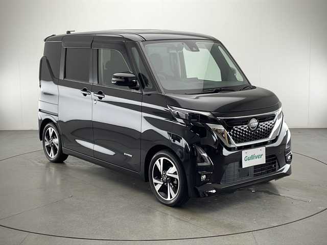 日産 ルークス HWS Gターボ プロパイロットED 宮崎県 2020(令2)年 3.5万km ブラック 禁煙車/エマージェンシーブレーキ/純正ナビTV/（MM317D-W/CD/DVD/Bluetooth/フルセグTV）/純正LEDオートライト/純正LEDフォグ/純正15インチアルミ/純正フロアマット/ハンズフリー両側電動スライドドア/プロパイロット/アラウンドビューモニター/クリアランスソナー/電子パーキング/オートホールド/オートエアコン/インテリジェントキー/プッシュエンジンスタート/新車時保証書/取扱い説明書