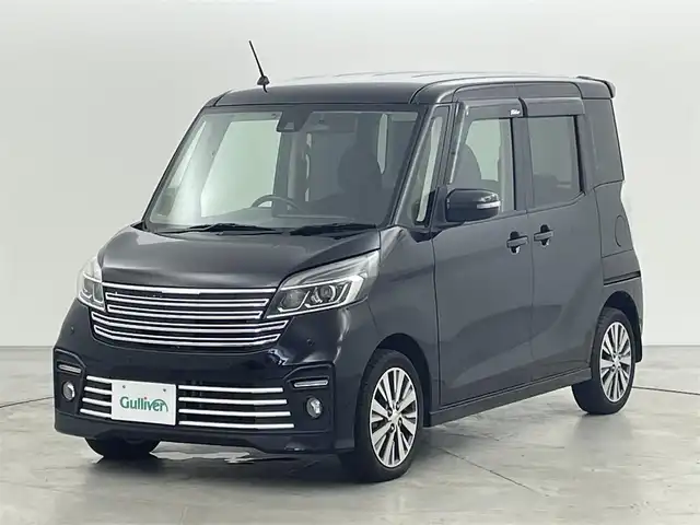 日産 デイズ ルークス ライダーHWSターボ 福岡県 2019(平31)年 4.4万km ブラック 後席モニター　/純正ナビ（ＢＴ，フルセグＴＶ）　/全方位カメラ　/ＥＴＣ　/前方ドライブレコーダー　/クルーズコントロール　/コーナーセンサー　/エマージェンシーブレーキ　/レーンキープ　/両側電動スライドドア　/ＬＥＤ