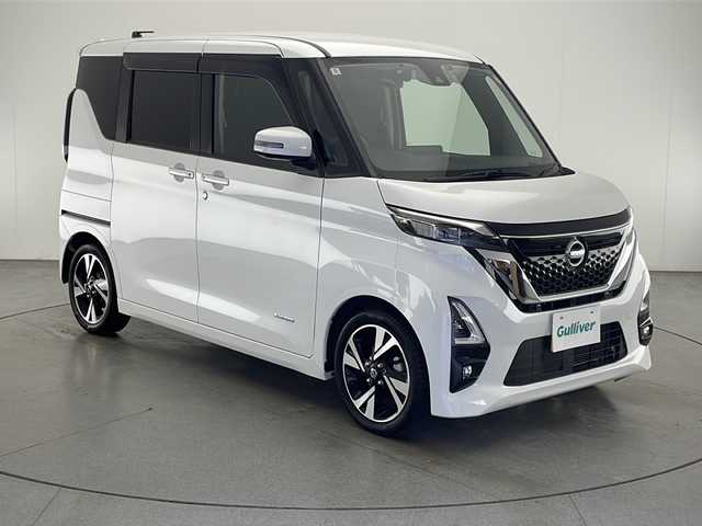 日産 ルークス HWS Gターボ プロパイロットED 宮崎県 2020(令2)年 2.3万km ホワイトパール 禁煙車/エマージェンシーブレーキ/社外ナビTV/（カロッツェリア/AVIC-RW810/CD/DVD/Bluetooth/フルセグTV)/社外前後ドライブレコーダー/社外ETC/純正LEDオートライト/純正LEDフォグ/純正15インチアルミ/純正フロアマット/ハンズフリー両側電動スライドドア/プロパイロット/アラウンドビューモニター/クリアランスソナー/本革巻ハンドル/リアサーキュレーター（プラズマクラスター）/オートエアコン/ウインカードアミラー/インテリジェントキー/プッシュエンジンスタート/新車時保証書/取扱い説明書