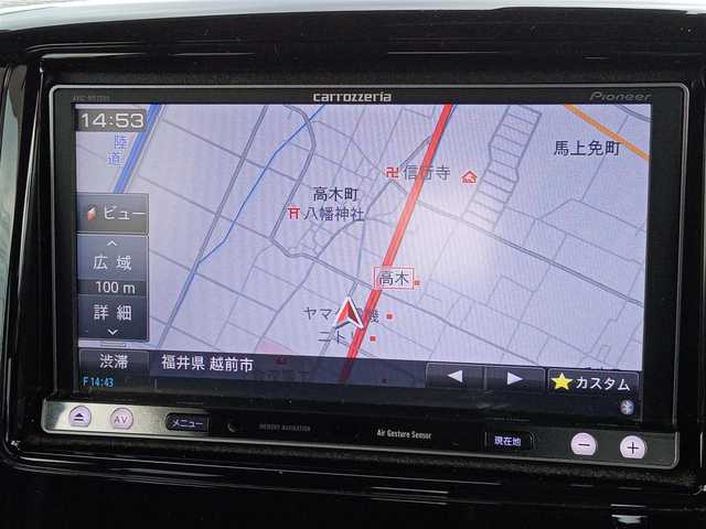スズキ スペーシア カスタム XS 福井県 2014(平26)年 5.9万km スチールシルバーM レーダーブレーキポート/純正AW付きサマータイヤ積込/横滑り防止装置/両側パワースライドドア/後席右側ワンアクションパワースライドドア/キセノンヘッドライト/社外7インチメモリナビ（CD/DVD/BT/USB/AUX/iPod）/フルセグテレビ/盗難防止装置/ETC/アイドリングストップ/ダブルエアバッグ/保証書・取説
