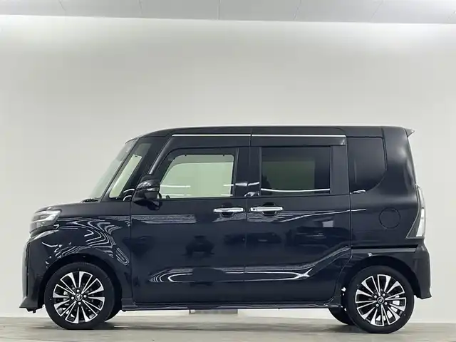 ダイハツ タント カスタム RS 埼玉県 2023(令5)年 0.8万km ブラックマイカメタリック 禁煙車　純正ナビ　両側電動スライドドア　全方位カメラ　シートヒーター　ＥＴＣ　ＬＥＤヘッドライト　ドライブレコーダー　ハーフレザーシート　フルセグＴＶ　CD/DVD　スマートアシスト　スマートキー　コーナーセンサー