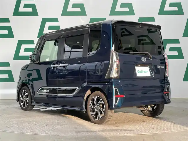 ダイハツ タント カスタム X スタイルセレクション 鹿児島県 2022(令4)年 4.1万km ブラックマイカメタリック/レーザーブルークリスタルシャイン 2トーン 純正ナビ/フルセグＴＶ/バックカメラ/衝突軽減ブレーキ/両側パワースライドドア/アイドリングストップ/純正アルミホイール/横滑り防止装置/オートライト/オートマチックハイビーム/ＬＥＤヘッドライト