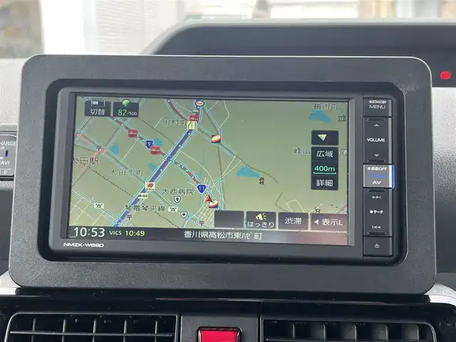 ダイハツ タント カスタム X 香川県 2019(令1)年 6.5万km レーザーブルークリスタルシャイン 純正SDナビ/【フルセグ/CD/DVD/Bluetooth】/両側パワスラ/ハーフレザーシート/前席シートヒーター/横滑り防止装置/レーンキープアシスト/LEDヘッドライト/衝突被害軽減システム/純正14インチアルミ/純正ビルトインETC/保証書/取扱説明書