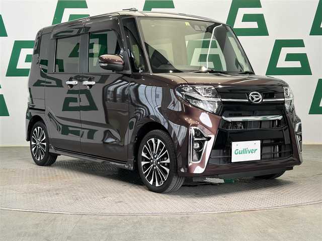 ダイハツ タント カスタム RS 鹿児島県 2022(令4)年 3.9万km プラムブラウンクリスタルマイカ 純正ナビ　/スマートアシスト/前方ドラレコ　/両側パワースライド　/ワンセグＴＶ　/Ｂｌｕｅｔｏｏｔｈ　/クルコン/前席シートヒーター　/純正アルミ　/ステリモ　/ドアバイザー/電動パーキングブレーキ　/ブレーキホールド　/スマートキー　/ビルドインＥＴＣ/カーテンエアバッグ/純正フロアマット/LEDヘッドライト