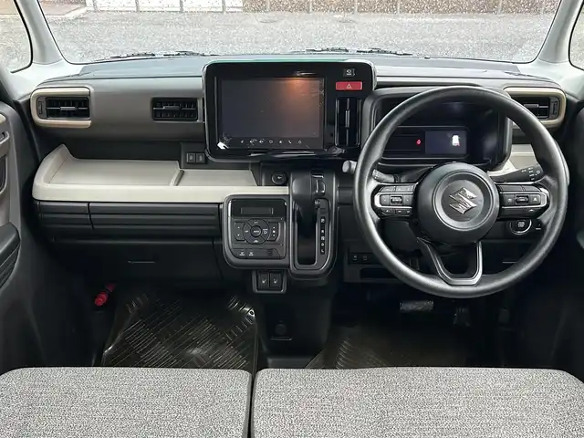 スズキ スペーシア HYBRID X 福岡県 2024(令6)年 0.5万km ブルーイッシュブラックパール3 純正ナビ／フルセグＴＶ／ＢＴ　/全方位カメラ　/両側パワースライドドア　/レーダークルーズコントロール　/衝突被害軽減システム　/レーンキープ　/コーナーセンサー　/横滑り防止装置　/アイドリングストップ/シートヒーター　/オートライト