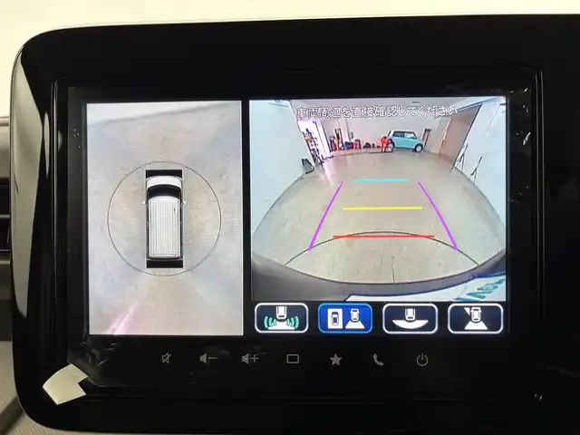 スズキ スペーシア HYBRID X 福岡県 2024(令6)年 0.5万km ブルーイッシュブラックパール3 純正ナビ／フルセグＴＶ／ＢＴ　/全方位カメラ　/両側パワースライドドア　/レーダークルーズコントロール　/衝突被害軽減システム　/レーンキープ　/コーナーセンサー　/横滑り防止装置　/アイドリングストップ/シートヒーター　/オートライト