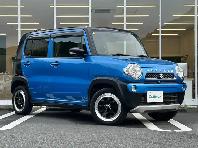 スズキ ハスラー タフワイルド 愛媛県 2018(平30)年 6万km ブリスクブルーメタリック/ブラック 2トーン 社外ナビ(AVIC-RZS901)/・Bluetooth/・CD/DVD/・フルセグTV/アラウンドビューモニター/バックカメラ/前後ドライブレコーダー/デュアルカメラブレーキサポート/衝突軽減装置/レーンキープアシスト/アイドリングストップ/ハーフレザー/シートヒーター(D+N席)/HIDヘッドライト/社外15インチAW/プッシュスタート/スマートキー/保証書・取説
