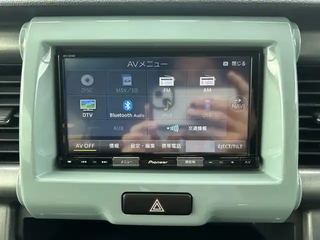 スズキ ハスラー タフワイルド 愛媛県 2018(平30)年 6万km ブリスクブルーメタリック/ブラック 2トーン 社外ナビ(AVIC-RZS901)/・Bluetooth/・CD/DVD/・フルセグTV/アラウンドビューモニター/バックカメラ/前後ドライブレコーダー/デュアルカメラブレーキサポート/衝突軽減装置/レーンキープアシスト/アイドリングストップ/ハーフレザー/シートヒーター(D+N席)/HIDヘッドライト/社外15インチAW/プッシュスタート/スマートキー/保証書・取説