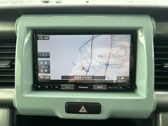 スズキ ハスラー タフワイルド 愛媛県 2018(平30)年 6万km ブリスクブルーメタリック/ブラック 2トーン 社外ナビ(AVIC-RZS901)/・Bluetooth/・CD/DVD/・フルセグTV/アラウンドビューモニター/バックカメラ/前後ドライブレコーダー/デュアルカメラブレーキサポート/衝突軽減装置/レーンキープアシスト/アイドリングストップ/ハーフレザー/シートヒーター(D+N席)/HIDヘッドライト/社外15インチAW/プッシュスタート/スマートキー/保証書・取説
