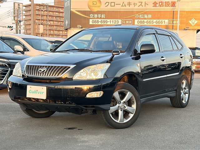 トヨタ ハリアー 240G プレミアム Lパッケージ 徳島県 2010(平22)年 11万km ブラック 純正HDDナビ/（DISC/MD）/サンルーフ/バックカメラ/純正18AW/前席パワーシート/ハーフレザーシート/前席シートヒーター/ステアリングリモコン/純正ドアバイザー/社外フロアマット/ETC/リモコンキー/キセノンヘッドライト