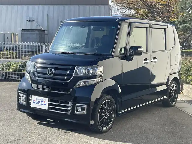 ホンダ Ｎ ＢＯＸ カスタム ターボ SSブラックSパッケージ 福島県 2017(平29)年 9.2万km クリスタルブラックパール (株)IDOMが運営する【じしゃロン福島店】の自社ローン専用車両になります。こちらは現金またはオートローンご利用時の価格です。自社ローンご希望の方は別途その旨お申付け下さい/純正ナビ（AM/FM/CD/iPod/SD/BT)/ワンセグテレビ/バックカメラ/両側パワースライドドア/ETC/クルーズコントロール/シートヒーター/ステアリングスイッチ/パドルシフト/ハーフレザーシート/純正15インチアルミ/純正マット/バイザー/衝突被害軽減ブレーキ/横滑り防止装置