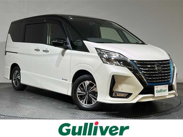 日産 セレナ e－パワー ハイウェイスター V 愛媛県 2021(令3)年 3.2万km ブリリアントホワイトパール 2トーン ワンオーナー/純正10インチナビ/(Bluetooth/フルセグ)/プロパイロット/フリップダウンモニター/インテリジェンスルームミラー/アラウンドビューモニター/カプロンシート/両側電動スライドドア/ドライブレコーダー/衝突被害軽減ブレーキ/コーナーセンサー/レーンキープアシスト/ETC/サイドサンシェード/オートホールド/ステアリングスイッチ/オートライト/フォグランプ/スペアキー/保証書
