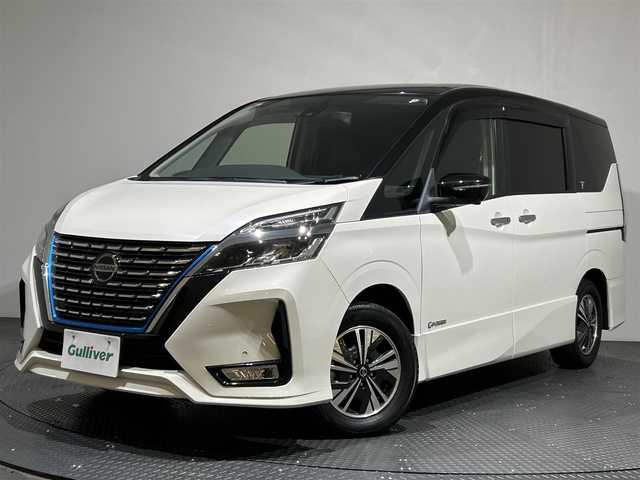 日産 セレナ e－パワー ハイウェイスター V 愛媛県 2021(令3)年 3.2万km ブリリアントホワイトパール 2トーン ワンオーナー/純正10インチナビ/(Bluetooth/フルセグ)/プロパイロット/フリップダウンモニター/インテリジェンスルームミラー/アラウンドビューモニター/カプロンシート/両側電動スライドドア/ドライブレコーダー/衝突被害軽減ブレーキ/コーナーセンサー/レーンキープアシスト/ETC/サイドサンシェード/オートホールド/ステアリングスイッチ/オートライト/フォグランプ/スペアキー/保証書