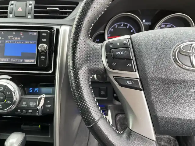 トヨタ マークＸ 350RDS 長野県 2017(平29)年 5.7万km シルバーマイカM ４WD/社外ナビ/・Bluetooth/CD/DVD/TV/バックカメラ/社外ETC/クルーズコントロール追走あり/純正フロアマット/ハーフレザー/前席パワーシート/前席シートヒーター/社外１９インチＡＷ/LEDオートライト/ドアバイザー/保証書/取り扱い説明書