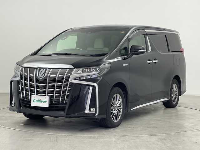 トヨタ アルファードハイブリット エグゼクティブ ラウンジ S 群馬県 2019(平31)年 4.6万km ブラック 純正９型ナビ　ＪＢＬサウンド　純正１２．１型後席モニター　デジタルインナーミラー　白レザーシート　シートヒーター　エアシート　パワーシート　　ビルトインＥＴＣ　ウッドコンビステアリング ドラレコ 禁煙