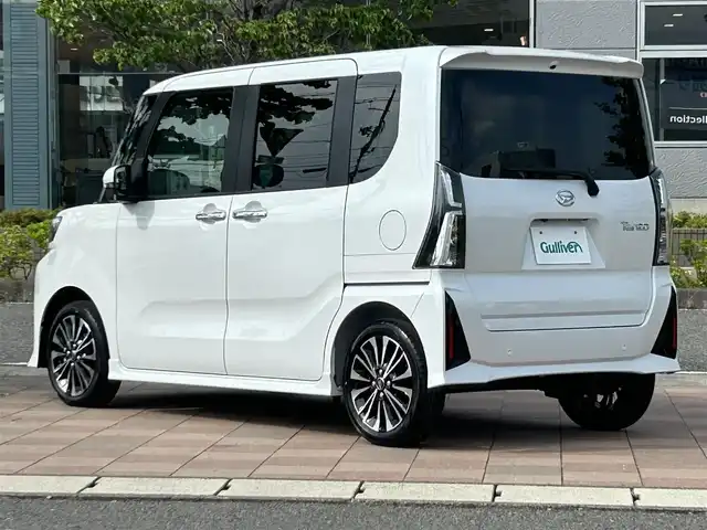 ダイハツ タント カスタム RS 福島県 2025(令7)年 0.1万km未満 シャイニングホワイトパール 純正ナビゲーション/型番：NMZK-W73D/【DVD/SD/BT/TV】/パノラマモニター/両側電動スライドドア/前席シートヒーター/アダプティブクルーズコントロール/レーンキープコントロール/先行車発進お知らせ機能/標識認識機能/衝突警報機能/衝突回避支援ブレーキ機能/ブレーキ制御付き誤発進抑制機能/車線逸脱警報機能/車線逸脱抑制制御機能/ふらつき警報/路側逸脱警報機能/LEDオートライト/LEDフォグランプ/リアドアシェード/シートバックテーブル