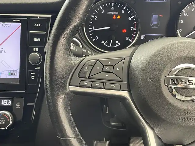 日産 エクストレイル 20X 滋賀県 2017(平29)年 6.3万km ダイヤモンドブラック 純正９インチナビ/・CD・DVD・Bluetooth・フルセグTV・AUX/全方位カメラ/合皮シート/電動リアゲート/ＬＥＤヘッドライト/前後コーナーセンサー/前後ドラレコ/オートライト/オートマチックハイビーム/レーンキープアシスト/衝突軽減/横滑り防止/盗難防止システム/純正18インチAW/ビルトインETC/フルフラットシート/スマートキー