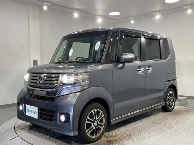 ホンダ Ｎ ＢＯＸ カスタム G SSパッケージ 愛知県 2013(平25)年 16.6万km ポリッシュドメタルメタリック 純正Gathersナビ（VXM-145VFi)/（FM/AM/CD・DVD再生/SD/フルセグTV)/両側パワースライドドア/LEDヘッドライト/ETC/純正14インチAW/アイドリングストップ/フォグランプ/ステアリングスイッチ/純正フロアマット/プッシュスタート/　　-スマートキー/保証書