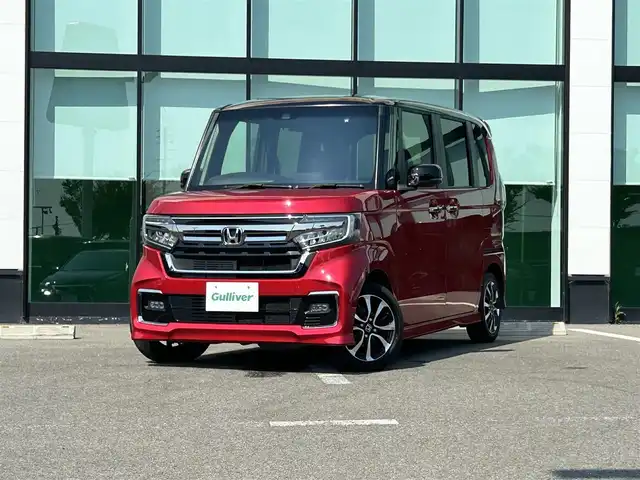ホンダ Ｎ ＢＯＸ カスタム L 和歌山県 2022(令4)年 7.1万km プレミアムクリスタルレッドM 後期型モデル/電子式パーキング/ステアリングスイッチ/レーダークルーズコントロール/ホンダセンシング/両側パワースライドドア/LEDヘッドライト/純正デイスプレーオーディオ/バックカメラ/革シート/シートヒーター