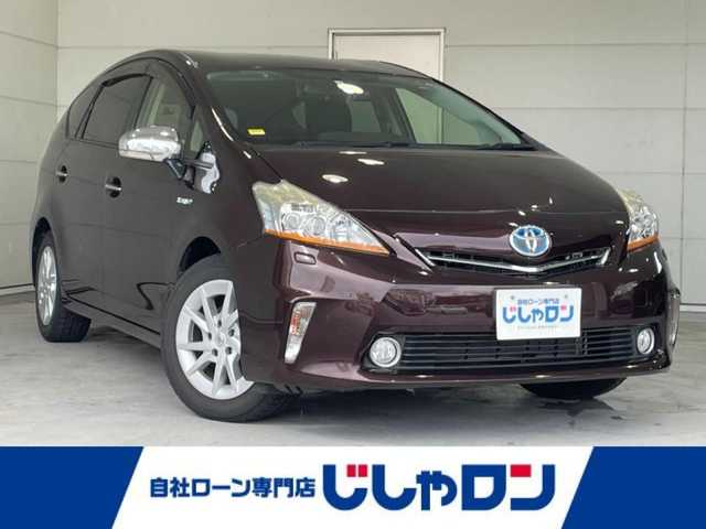 トヨタ プリウス α G チューンブラック 沖縄県 2013(平25)年 6.7万km ブラキッシュレッドマイカ (株)IDOMが運営する【じしゃロンコザ店】の自社ローン専用車両になりますこちらは現金またはオートローンご利用時の価格です。自社ローンご希望の方は別途その旨お申付け下さい/・社外ナビ/・Bluetooth接続/・DVD再生/・TV/・ETC/・ドライブレコーダー/・クルーズコントロール/・スマートキー/・プッシュスタート/・ハーフレザー/・純正アルミホイール/・オートライト
