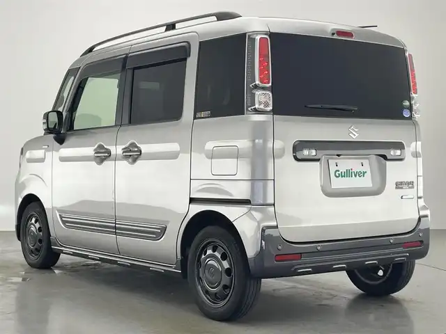 スズキ スペーシア ギア HYBRID XZターボ 愛知県 2018(平30)年 7.9万km スチールシルバーM 純正８型ナビ　フルセグＴＶ　Ｂｌｕｅｔｏｏｔｈ　ＵＳＢ　パドルシフト　全方位カメラ　シートヒーター　ＬＥＤオートライト　ルーフレール　クルコン　ＥＴＣ　衝突軽減装置　車線逸脱警報　フォグランプ　パーキングセンサー　踏み間違い防止　禁煙車
